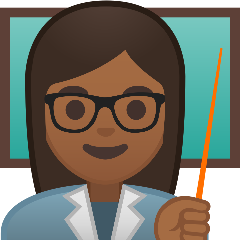 10228 Woman Teacher Medium Dark Skin Tone Icon - Emoji Teacher Png (1024x1024)