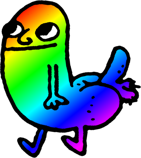Ignore All New Years Posts, Upvote Rainbow Dickbutt - Infinite Dickbutt Gif (480x537)