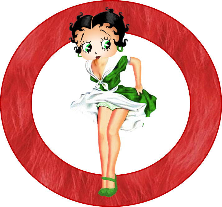 Betty Boop, Toppers Or Free Printable Candy Bar Labels - Betty Boop Green Dress (713x665)