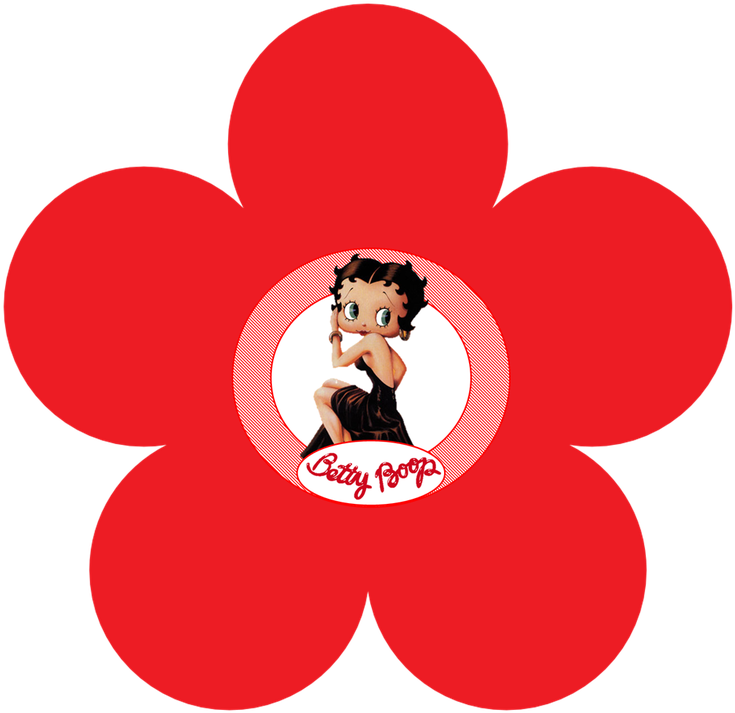 Betty Boop, Toppers Or Free Printable Candy Bar Labels - Cartoon Flower Png (807x800)