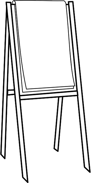 Paint Easel, Canvas, Painting, Artist, Stand, Arts, - Easel Clipart Black And White (320x640)