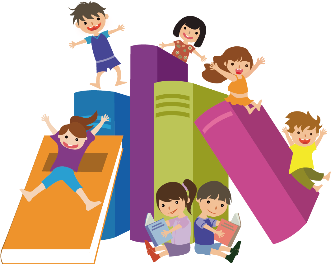 Book Child Reading Clip Art - Children Readinng Vector Png (1181x1181)