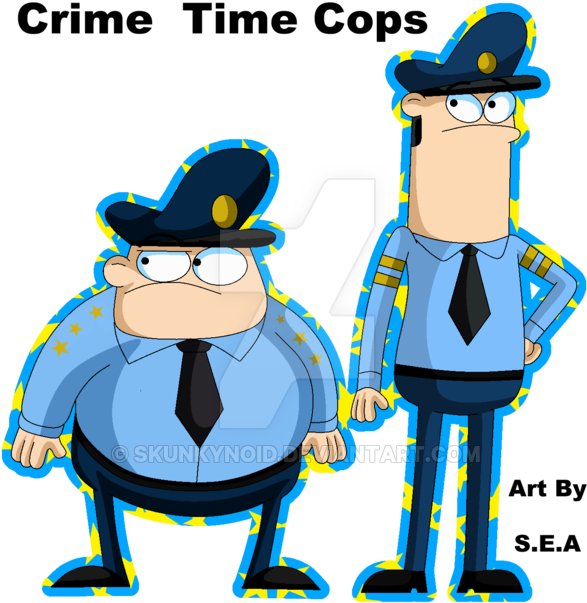 Fat And Skinny Cop By Skunkynoid - Fat Cop And Skinny Cop (600x619)