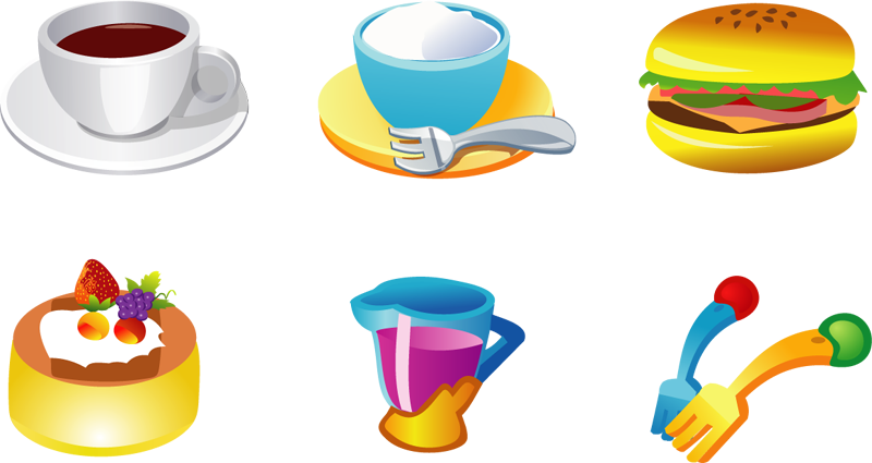Free Vector Books And Food Lock Link Icon Vector - Free Vector Food Png (800x425)