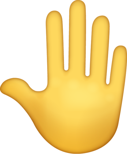 Download Raised Back Of Hand Iphone Emoji Icon In Jpg - Back Of Hand Emoji (496x600)