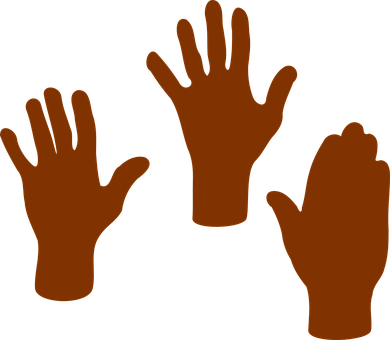 Hands, Silhouette, People, Voting - Hand Clip Art (390x340)