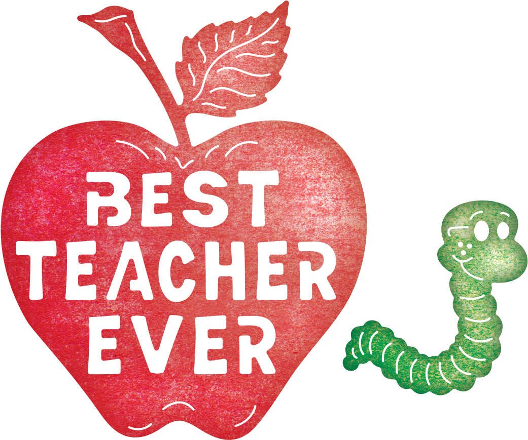 Teacher Apple Worm Download - Best Teacher Ever Png (1040x1040)