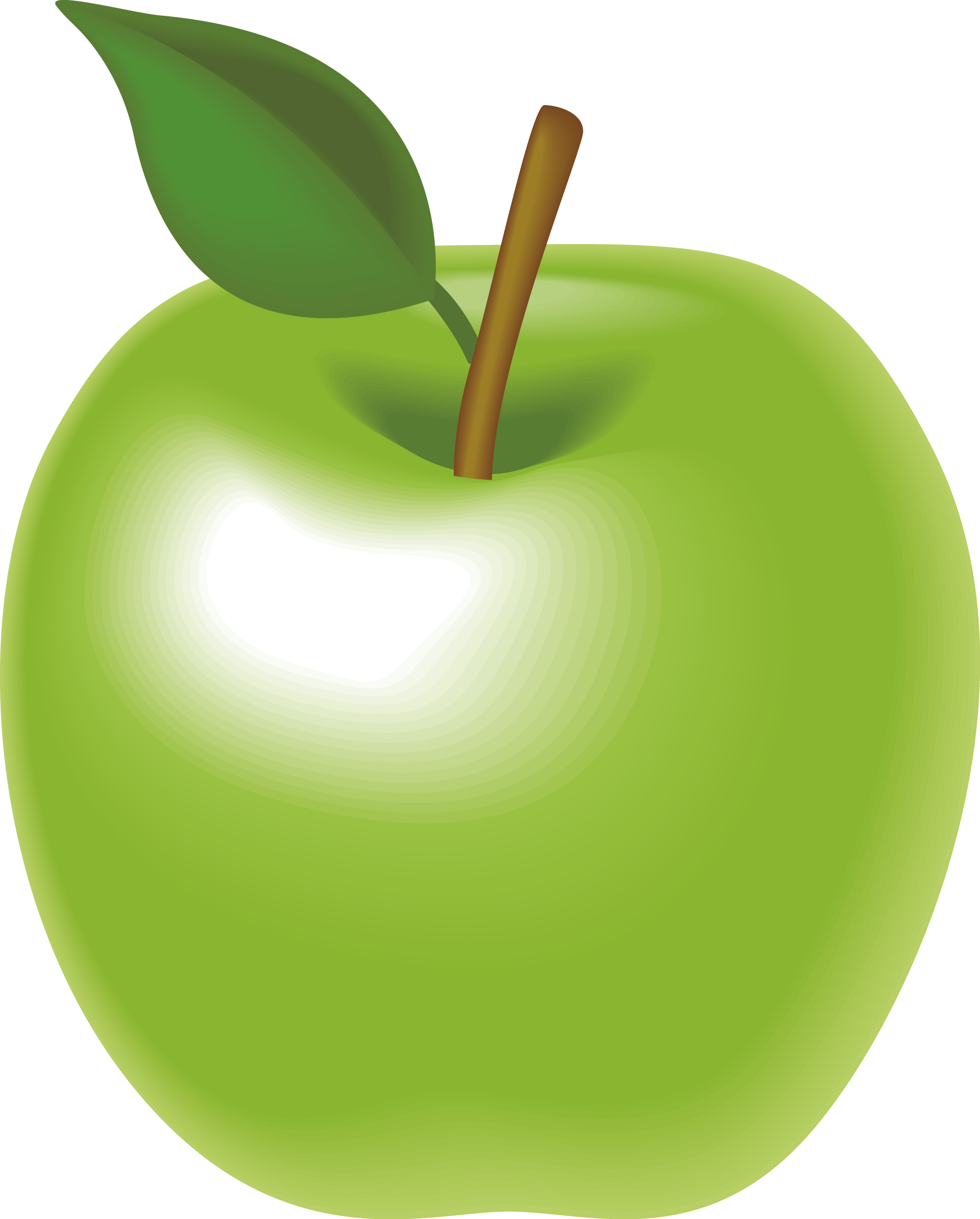 Granny Smith Apple Animation - Green Vector Apple Png (2051x2551)
