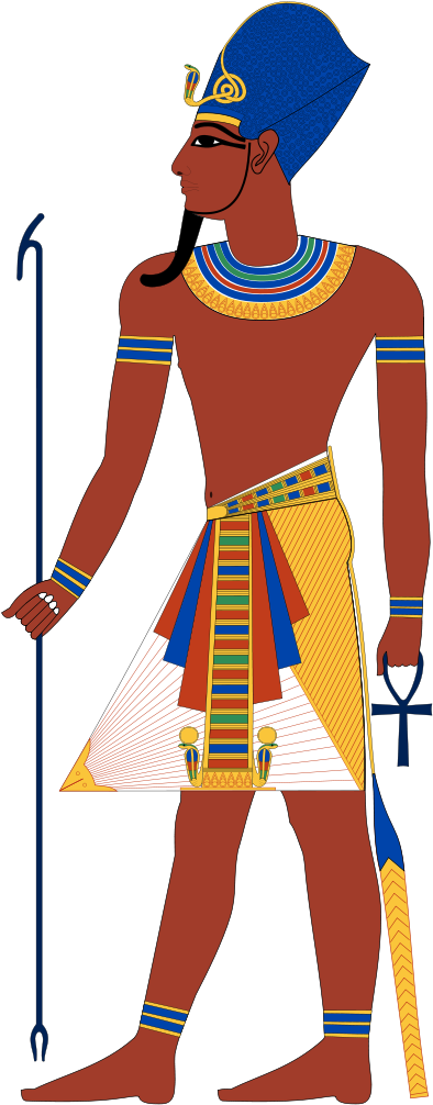 Pharaoh Wearing The Blue Crown - Egyptian Pharaoh (500x1029)