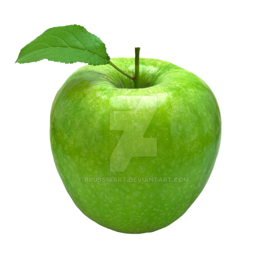 Green Apple With A Leaf On A Transparent Backgroun - Green Apple Image Hi Resolution (894x894)