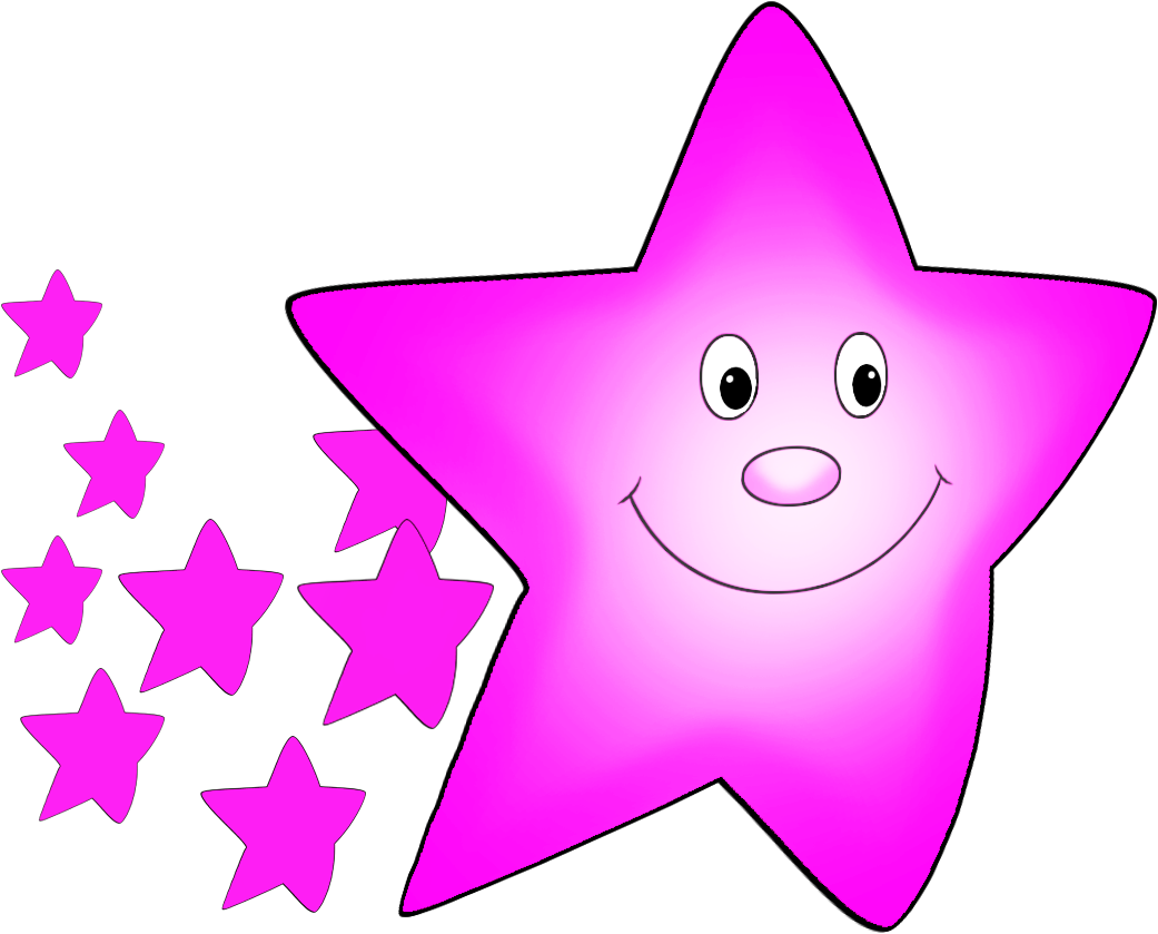 Pink Comet Clipart - Cartoon Pink Star (1181x983)