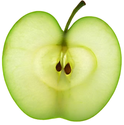 Sliced Green Apple Png - Apple Slice Png Transparent (396x400)