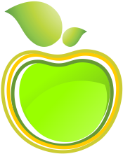 Vector Green Apple Line Art Logo Download - Vector Green Logo Apple (389x346)