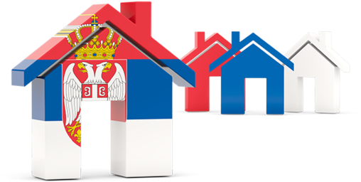 Download Three Houses With Flag For Non-commercial - Serbia National Flag Mouse Pad (640x480)