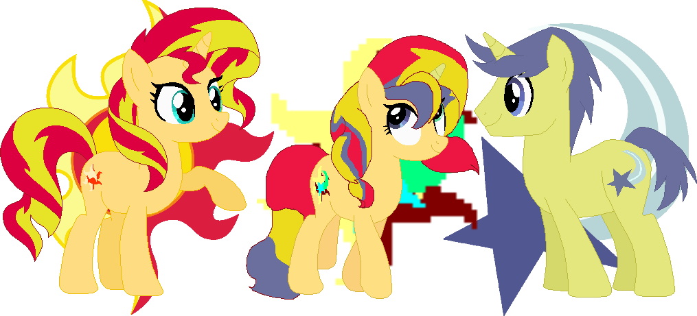 Cometshimmer Cutiemarks By Giovannakat - Mlp Sunset Shimmer And Comet Tail (1015x461)