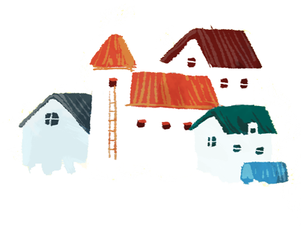 手绘卡通房子 - Dingcun (434x329)