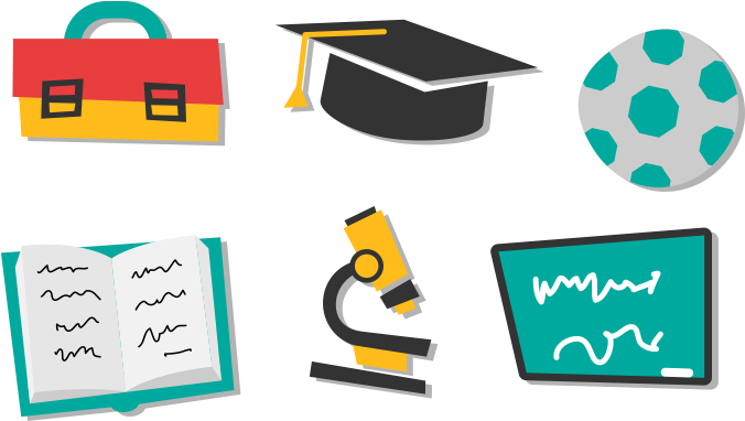 School Accessories Free Vector Illustrations Png Graphic - School Logo Vector Png (1200x628)