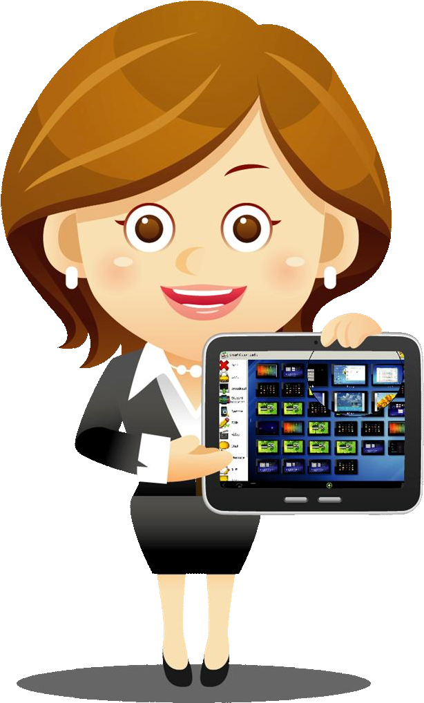 Technology Teacher Cliparts - Teacher Using Technology Clipart (639x1017)
