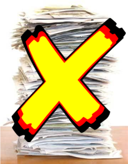 Students Through Another Dull At The Desk Worksheet - Pile Of Paper (559x643)