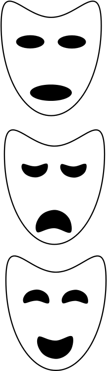 File - Drama Masks - Svg - Greek Theatre Masks Template (277x767)