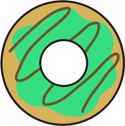 Green Icing Donut Chocolate By Welikegroovyturtles - Green Donut Png (500x500)