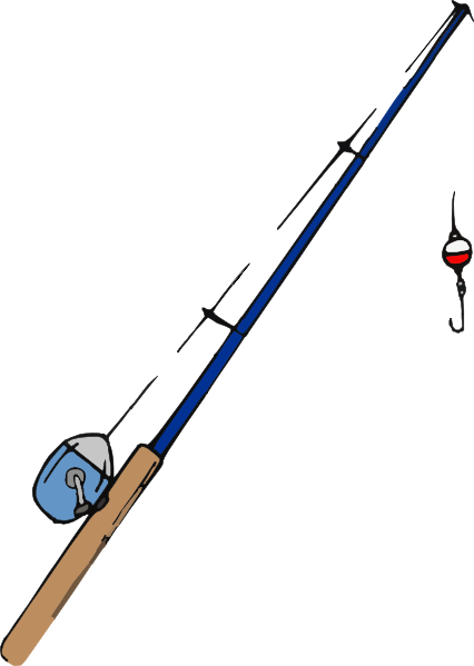 Fishing Pole2 Clip Art At Clker - Fishing Pole Clipart (500x703)