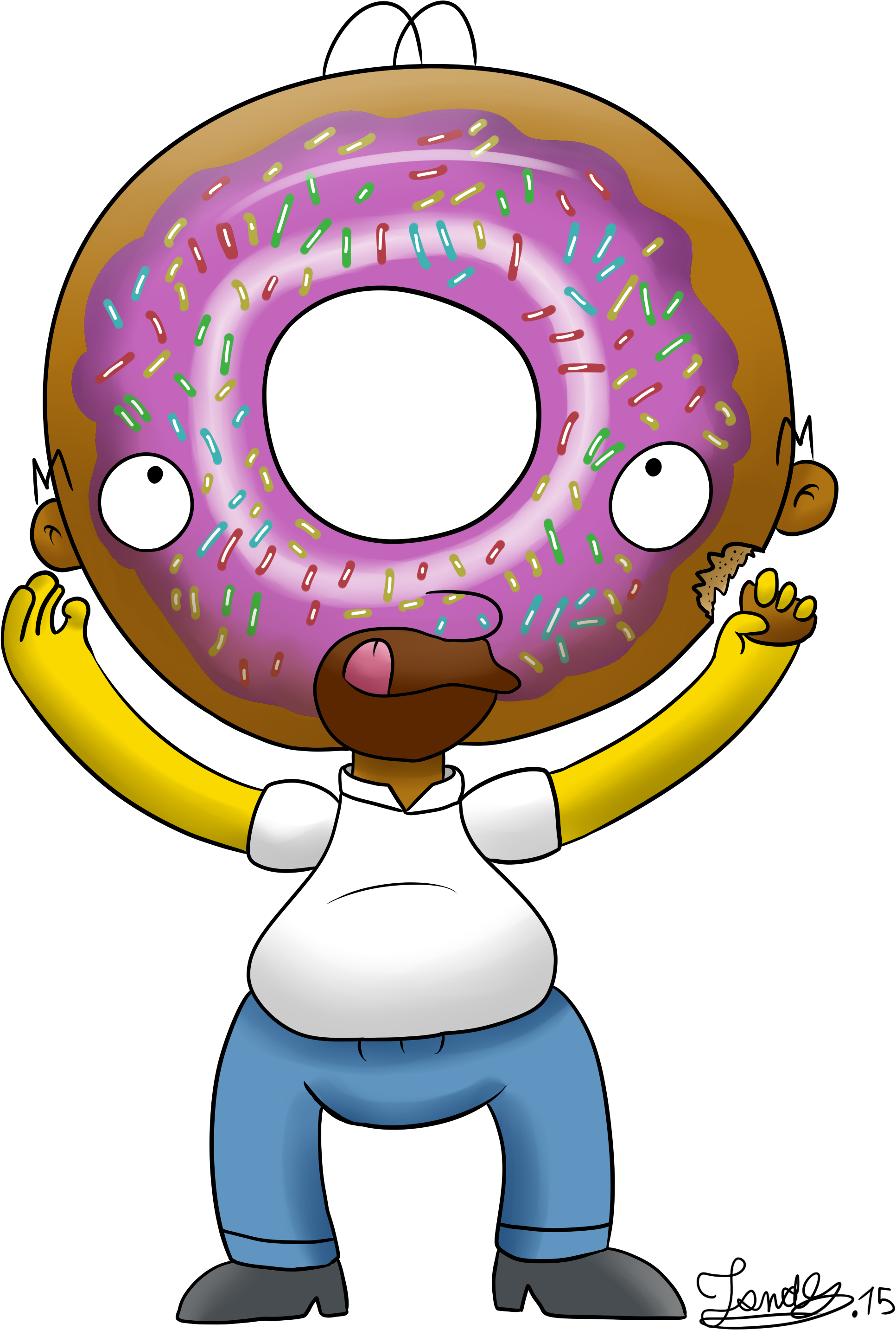 Homer Simpsons Donuts Head By Jonas-d - Homer Simpson.