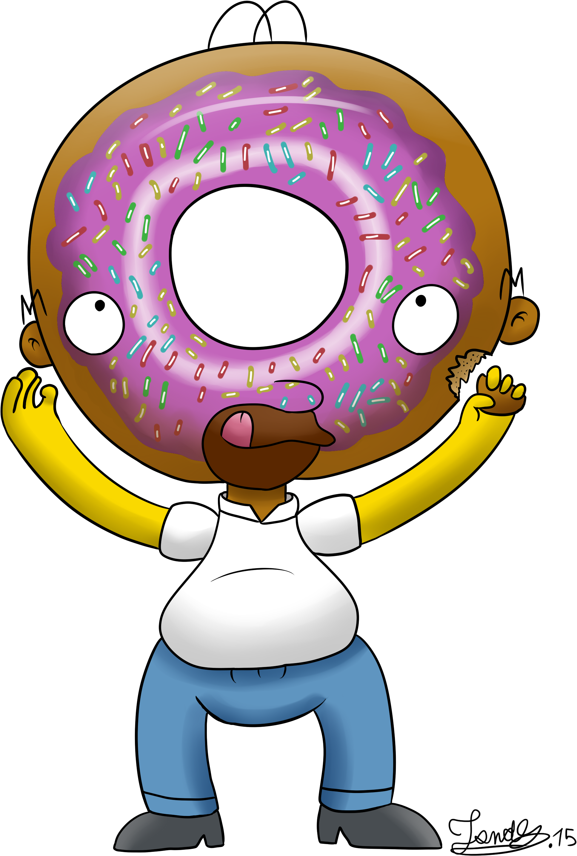 Homer Simpsons Donuts Head By Jonas-d - Homer Simpson (2440x3000)