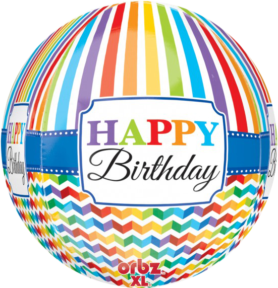 Happy Birthday Bright Stripe & Chevron Balloon Orbz - 16" Orbz Happy Birthday Bright Stripe & Chevron (600x600)