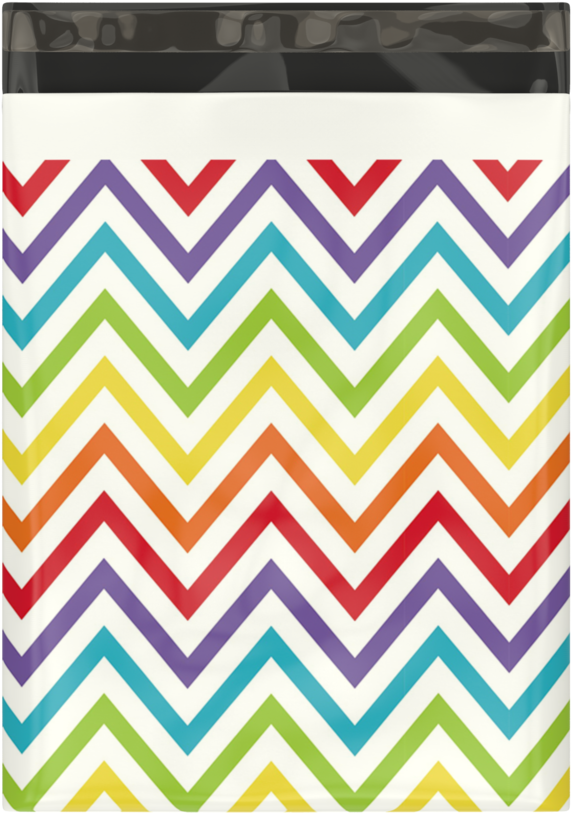 Rainbow Chevron Designer Poly Mailers Shipping Envelopes - Pro Supply Global 10x13 (100) Rainbow Chevron Designer (1024x1024)