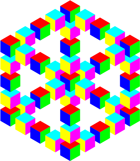 Impossible Hexagon Cube Png Images - Room Optical Illusion Png (600x600)
