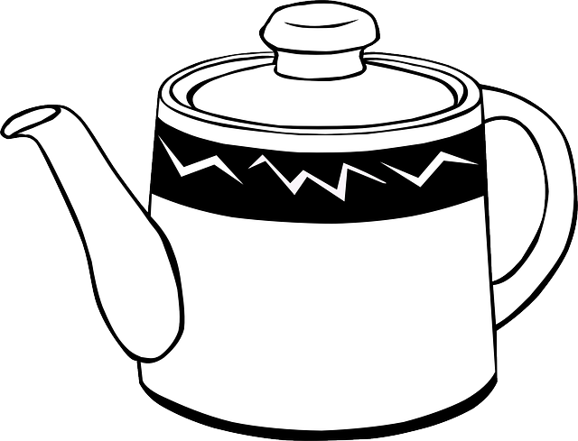 Food, Hot, Teapot, Pot, Drink, Tea, Kettle - Kettle Black And White (640x489)