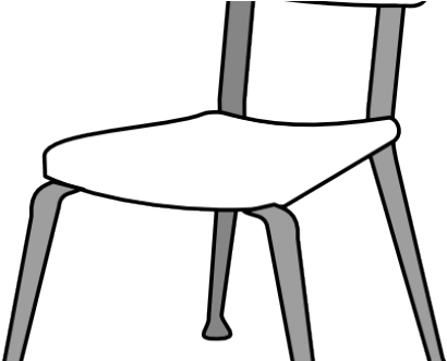 Classroom Chair Stacker Clip Art - Chair Clipart Black And White (440x330)