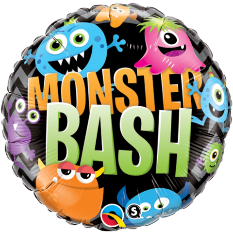 18" Round Foil Monster Bash Chevron - Monster Bash Balloon (480x480)