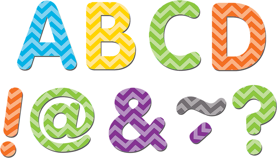Chevron Classic 2 Magnetic Letters - Teacher Created Res. Chevron 2" Magnetic Letters (900x900)
