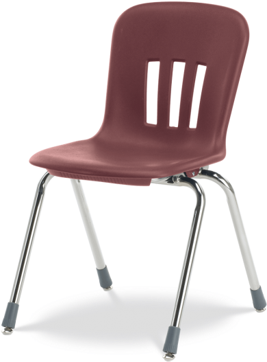 Virco School Furniture Classroom Chairs Student Desks - Metaphor Series Classroom Chair, 18 Seat Height, Wine/chrome, (575x575)
