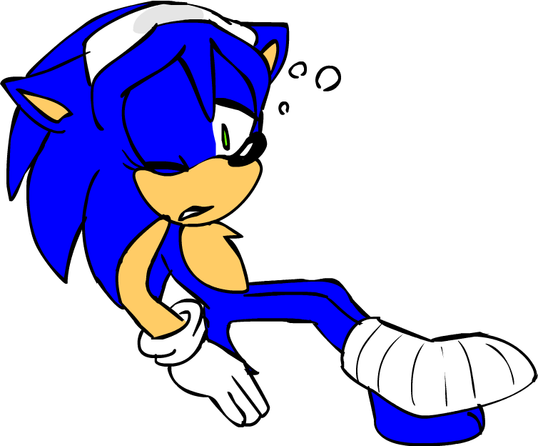 Poor Sonic - - Sonic The Hedgehog Injured (754x624)