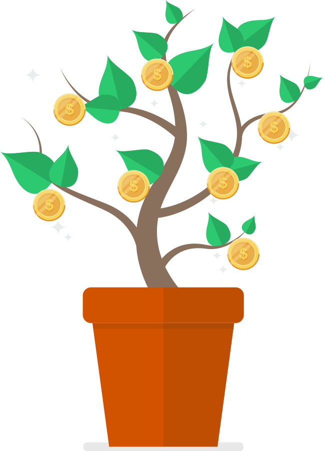 Money Tree - รดน้ำ ต้นไม้ Vector (650x900)