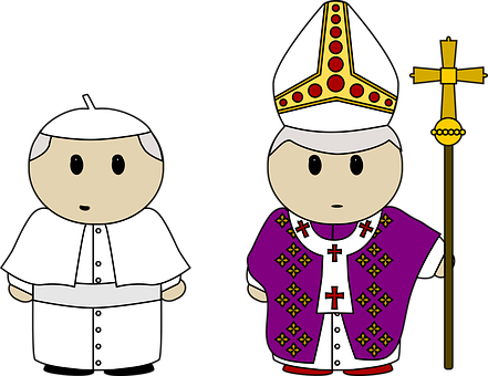 Benedict Cartoon Catholic Church Clothes C - Pope Clipart (441x340)