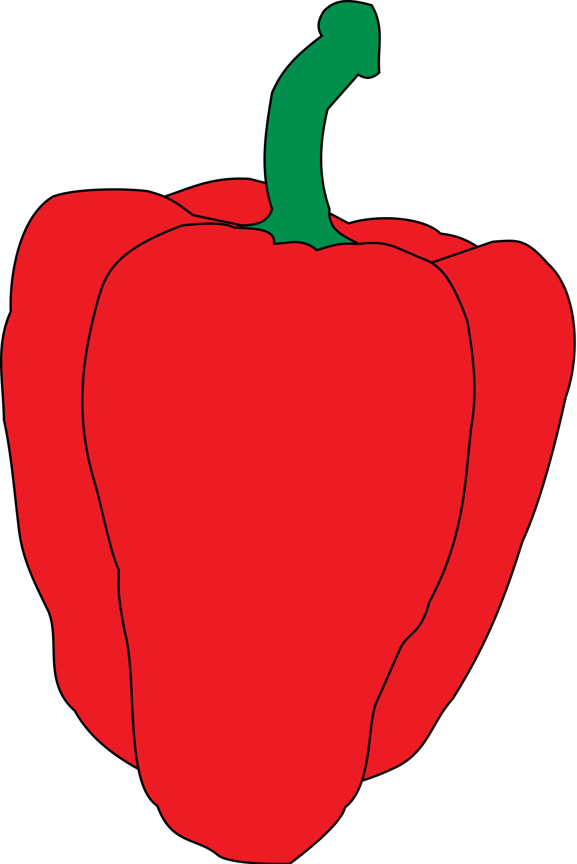 Teacher Heart Cliparts 12, - Chile Morron Vector (2000x2996)