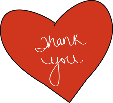 Thank You Clip Art Thank - Heart With Thank You (450x413)