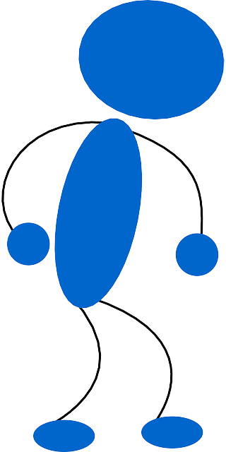 Blue, Stick, Symbol, People, Man, Stand, Men, Sad - Blue Man Clip (320x640)