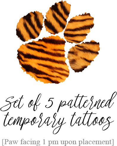 Tiger Paw Inspired Temporary Tattoo - Tattoo (400x525)