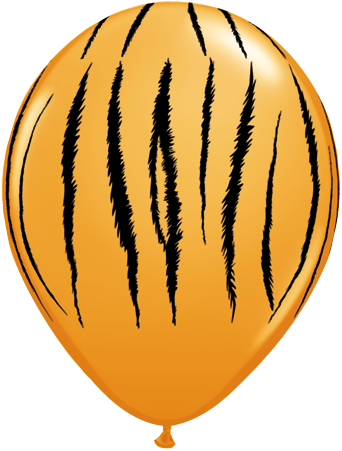 Balloon Printed 11" - 6 Pack Jungle Tiger Stripes Latex Balloons (342x451)
