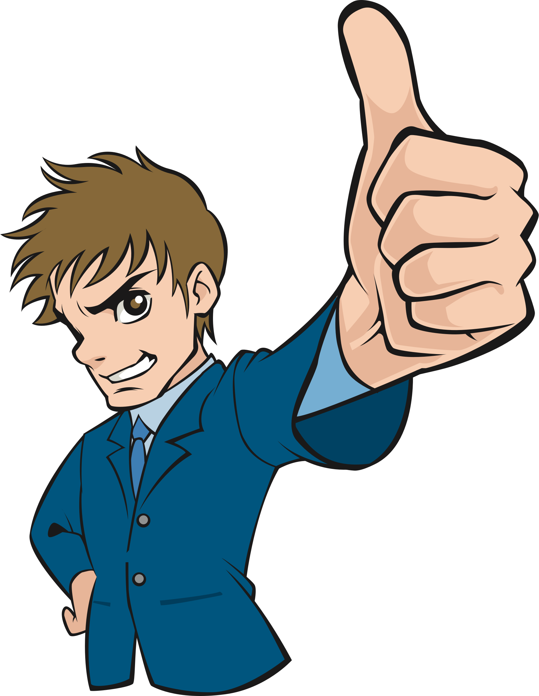 Big Image - Thumb Up Cartoon Png (1860x2400)