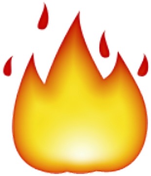 Fire Burn Emoji Ios Sticker Png Iphone - Vuur Emoji (440x460)
