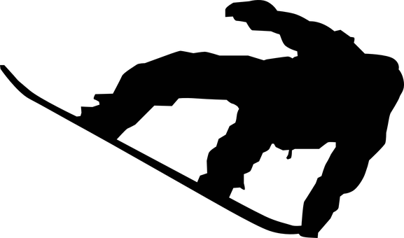 Snowboard Snowboarder Silhouette Black Sli - Snowboard Vector (577x340)