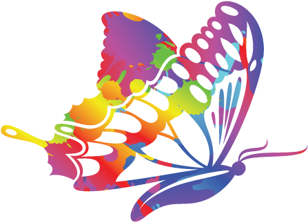 Butterfly Color Stencil Illustration - Butterfly Color Stencil Illustration (500x500)