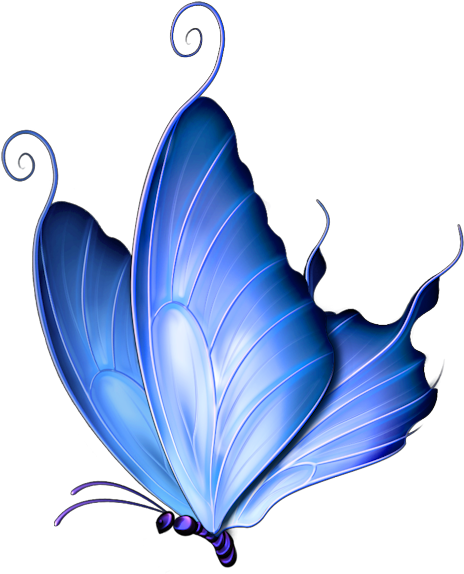 Patterns - Blue Butterfly Vector Png (512x600)
