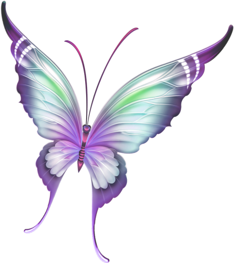 Flutter #1 Butterfly Cross Stitch Pattern (493x547)